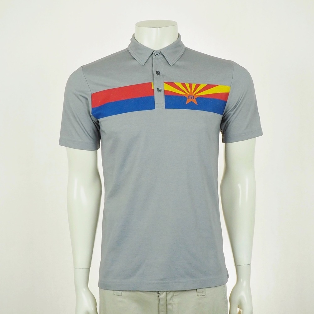 Travis Mathew Great Prescott Golf Polo Shirt Mens Small Gray AZ Greater Arizona